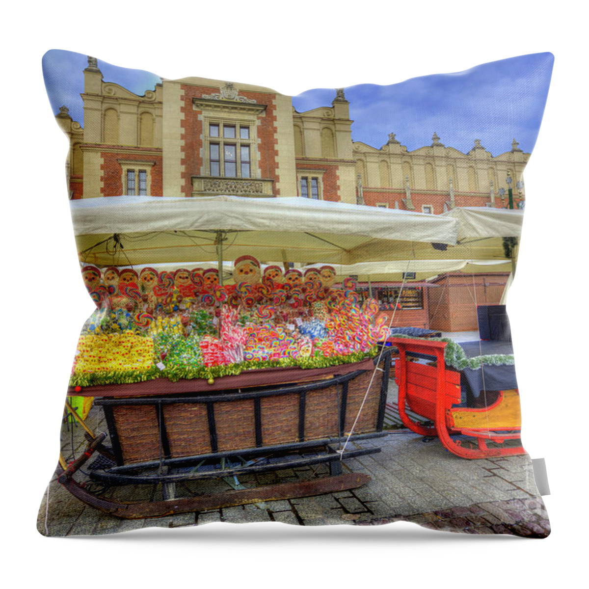 Advent Throw Pillow featuring the photograph Krakow Christmas Market 2017 by Juli Scalzi