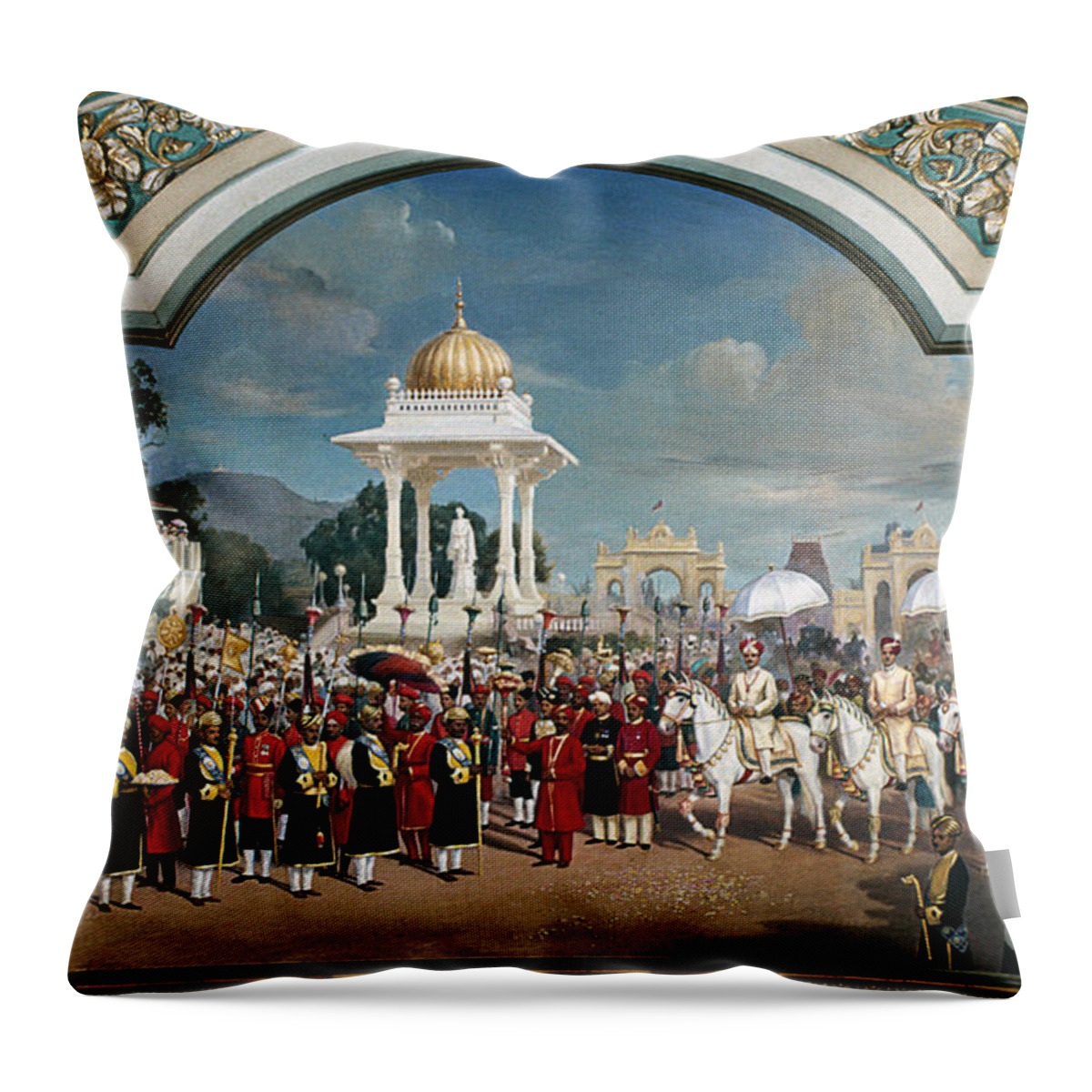 20th Century Throw Pillow featuring the painting Krishna Raja Wadiyar Iv by Granger