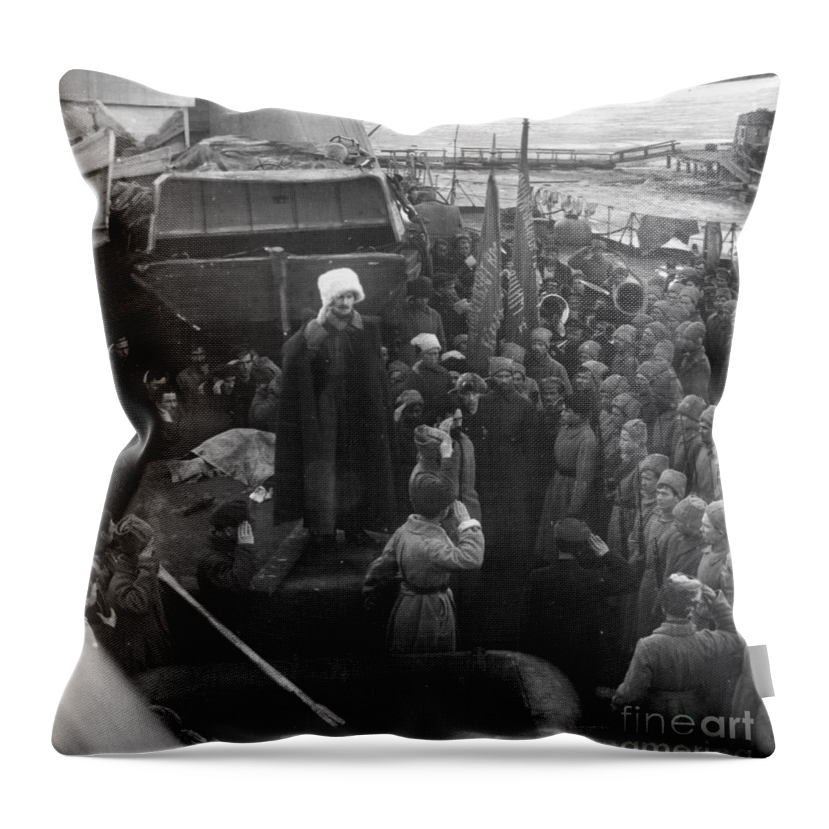 1921 Throw Pillow featuring the photograph Kronstadt Mutiny, 1921 by Granger