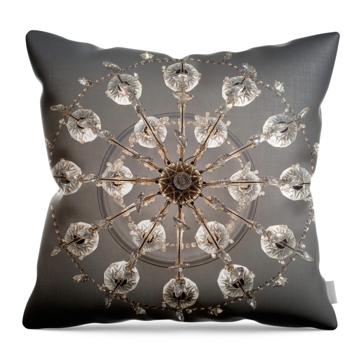 Chandelier Throw Pillow featuring the photograph Kuzino Palace by Annette Hadley