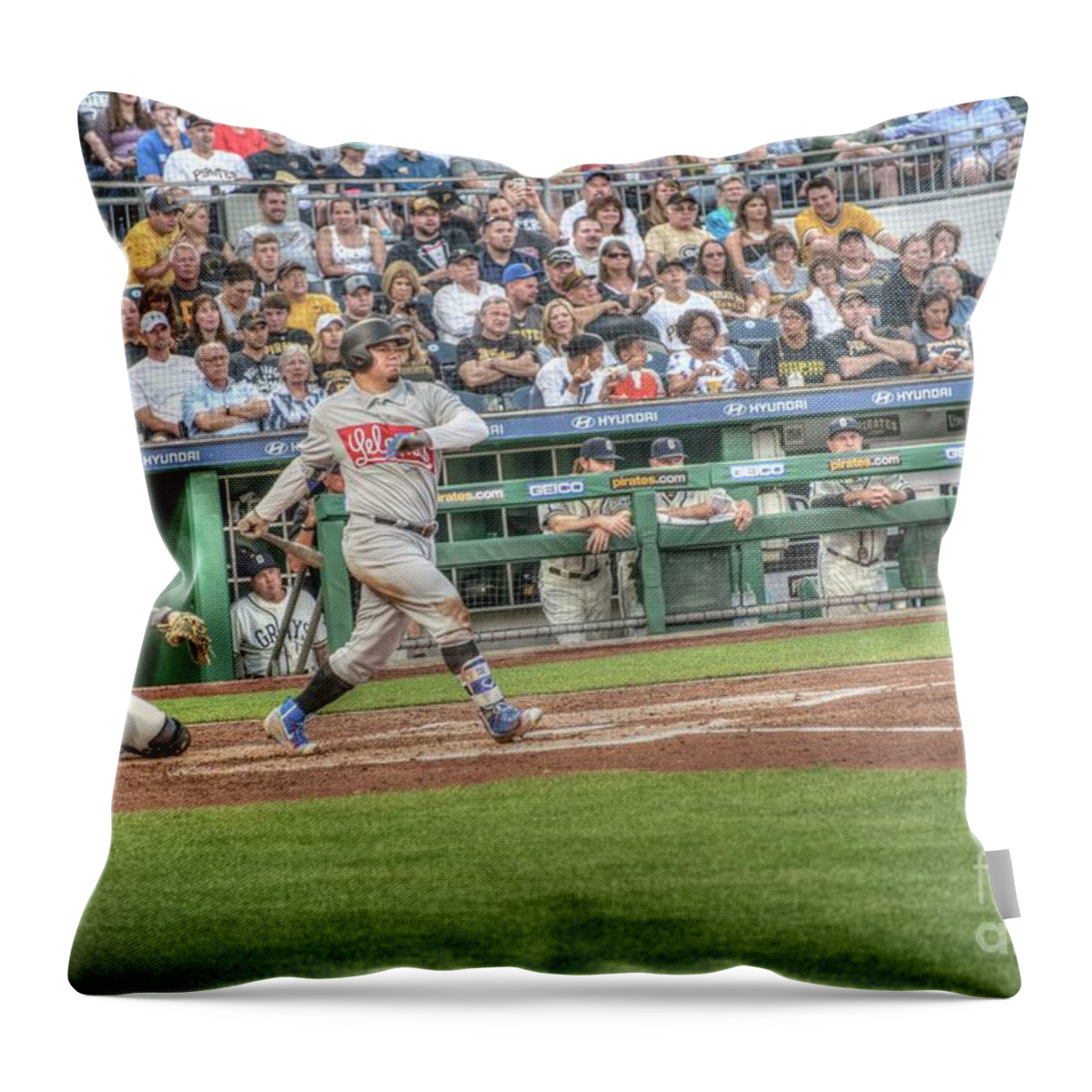 Kyle Throw Pillow featuring the photograph Kyle Schwarber #1 by David Bearden