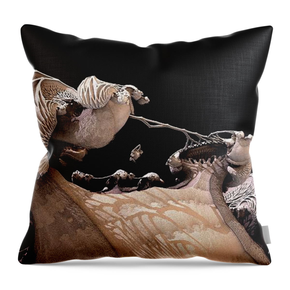 Fractal Throw Pillow featuring the digital art La Familia by Jon Munson II