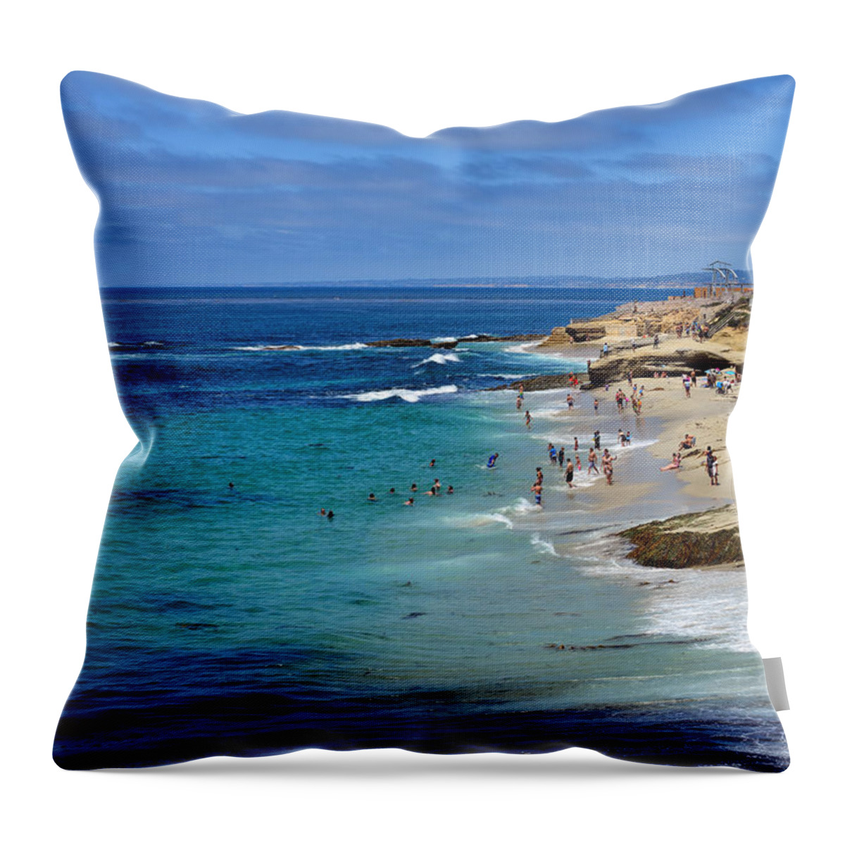 Mark Whitt Throw Pillow featuring the photograph La Jolla Beach by Mark Whitt