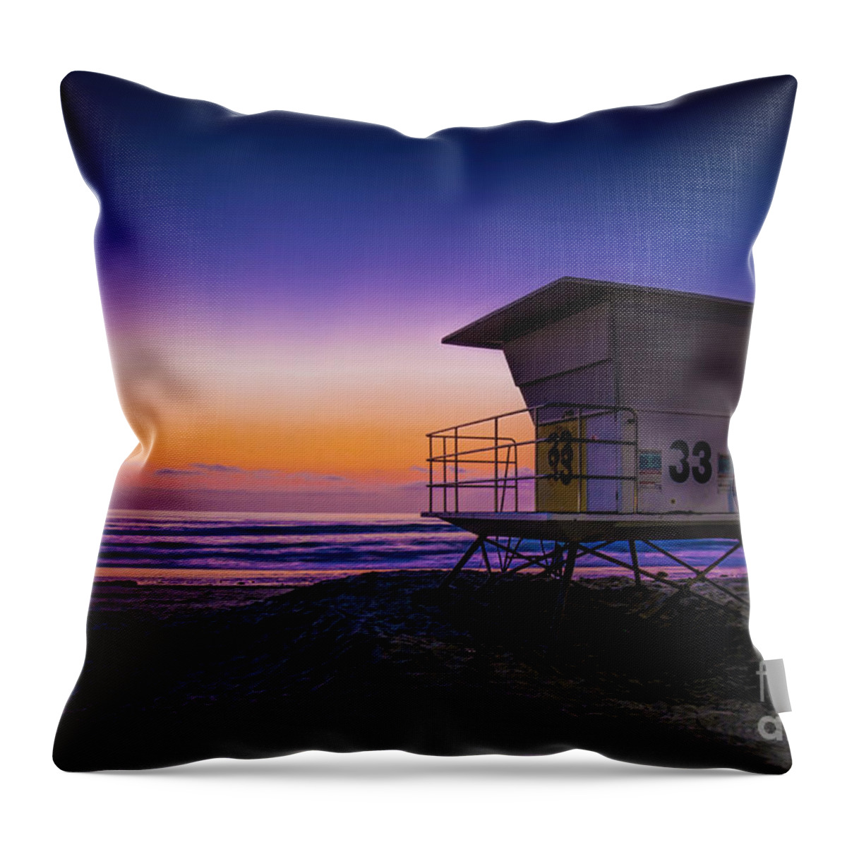 La Jolla Throw Pillow featuring the photograph La Jolla Beach Sunset by Ken Johnson
