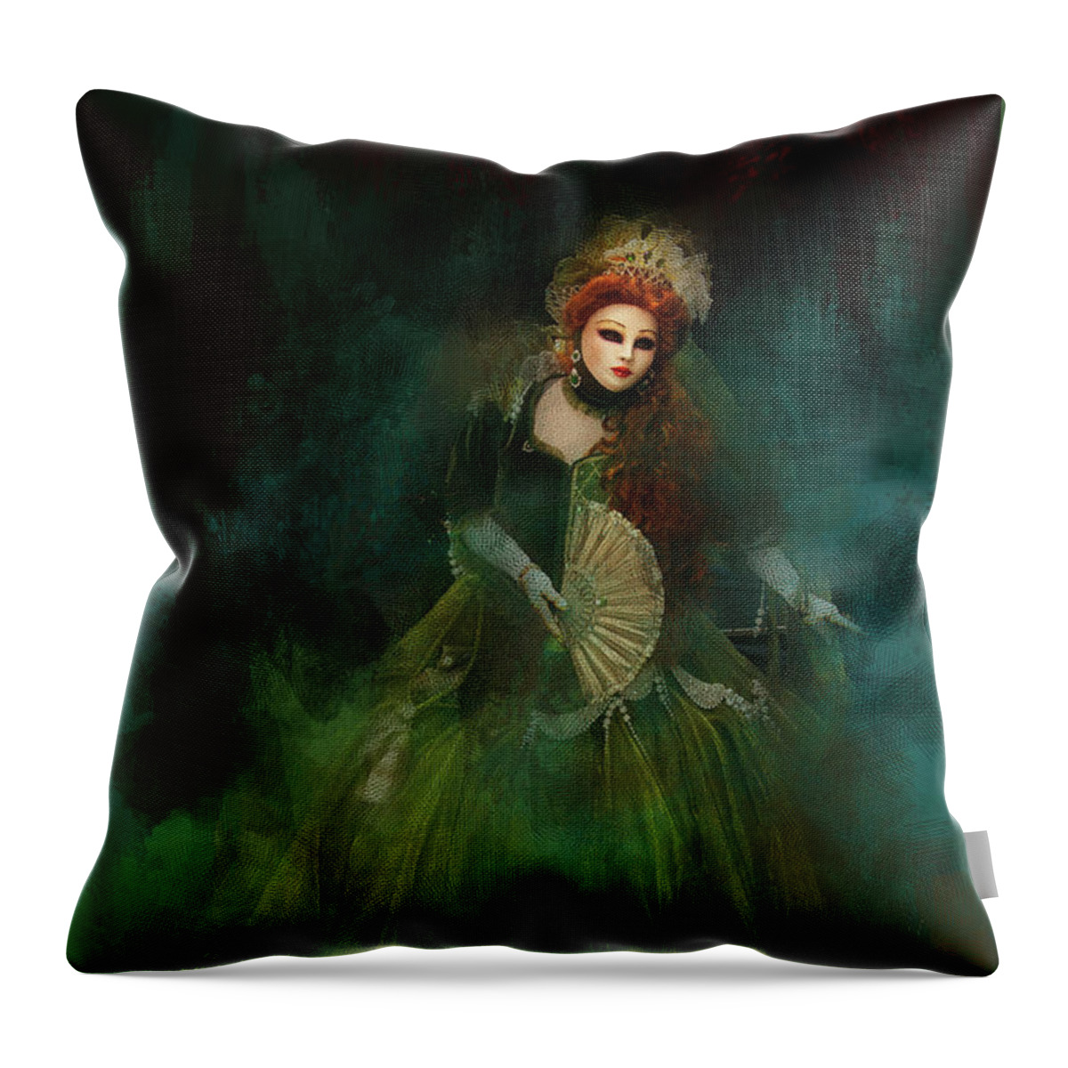 Italy Throw Pillow featuring the digital art La Madonna della Verde by Jack Torcello