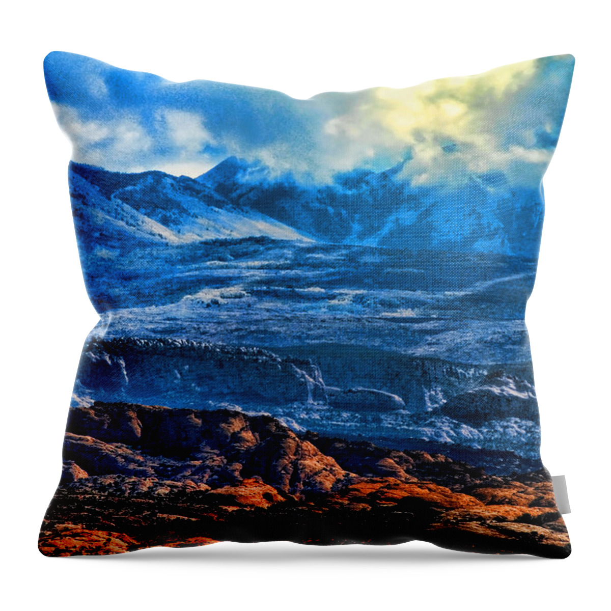 Arches National Park Throw Pillow featuring the photograph La Sal Mountains Arches National Park by Lawrence Christopher