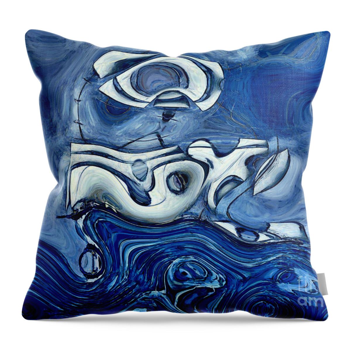 Abstract Throw Pillow featuring the digital art La Tempete - s02a302d by Variance Collections