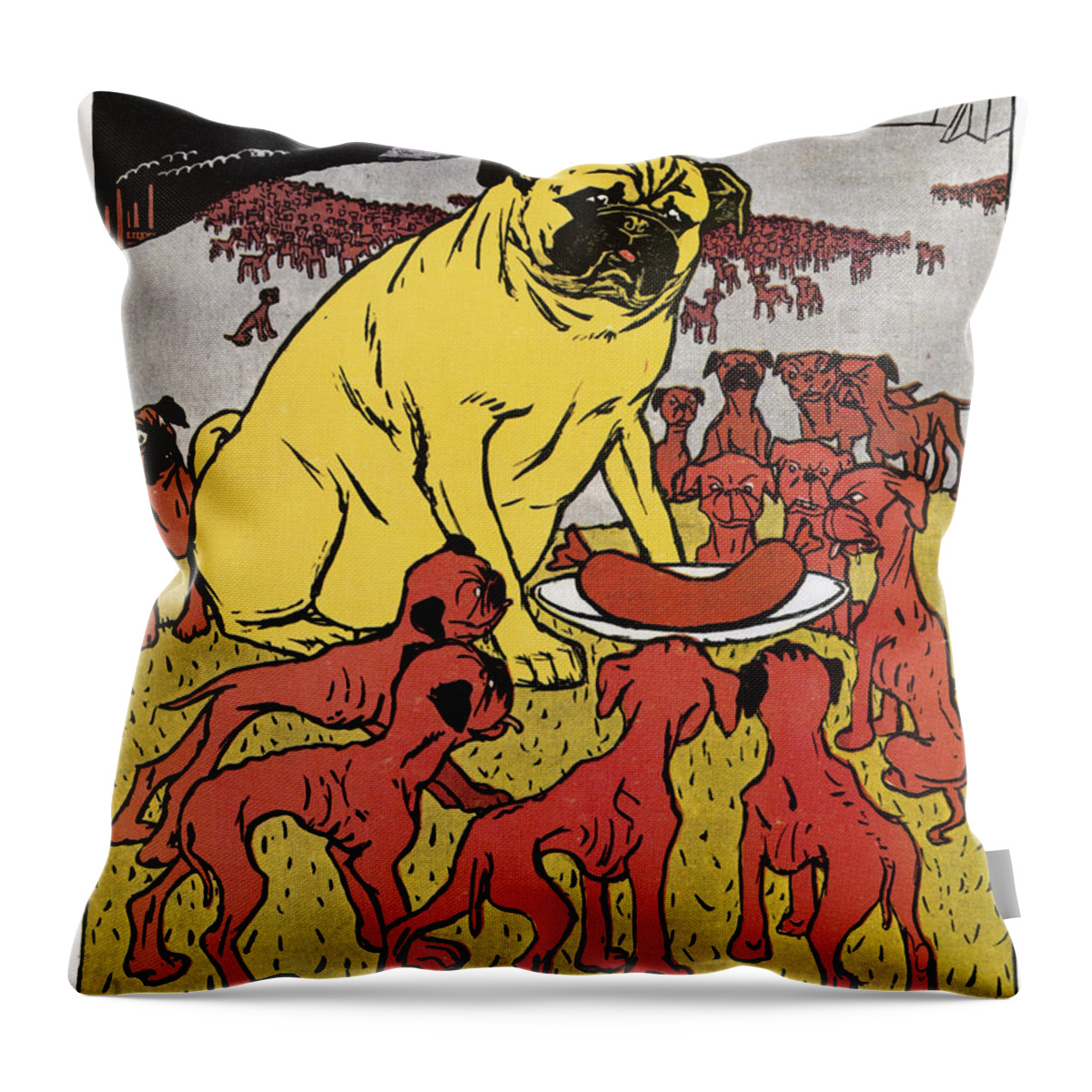 1904 Throw Pillow featuring the photograph Labor Cartoon, 1904 by Granger
