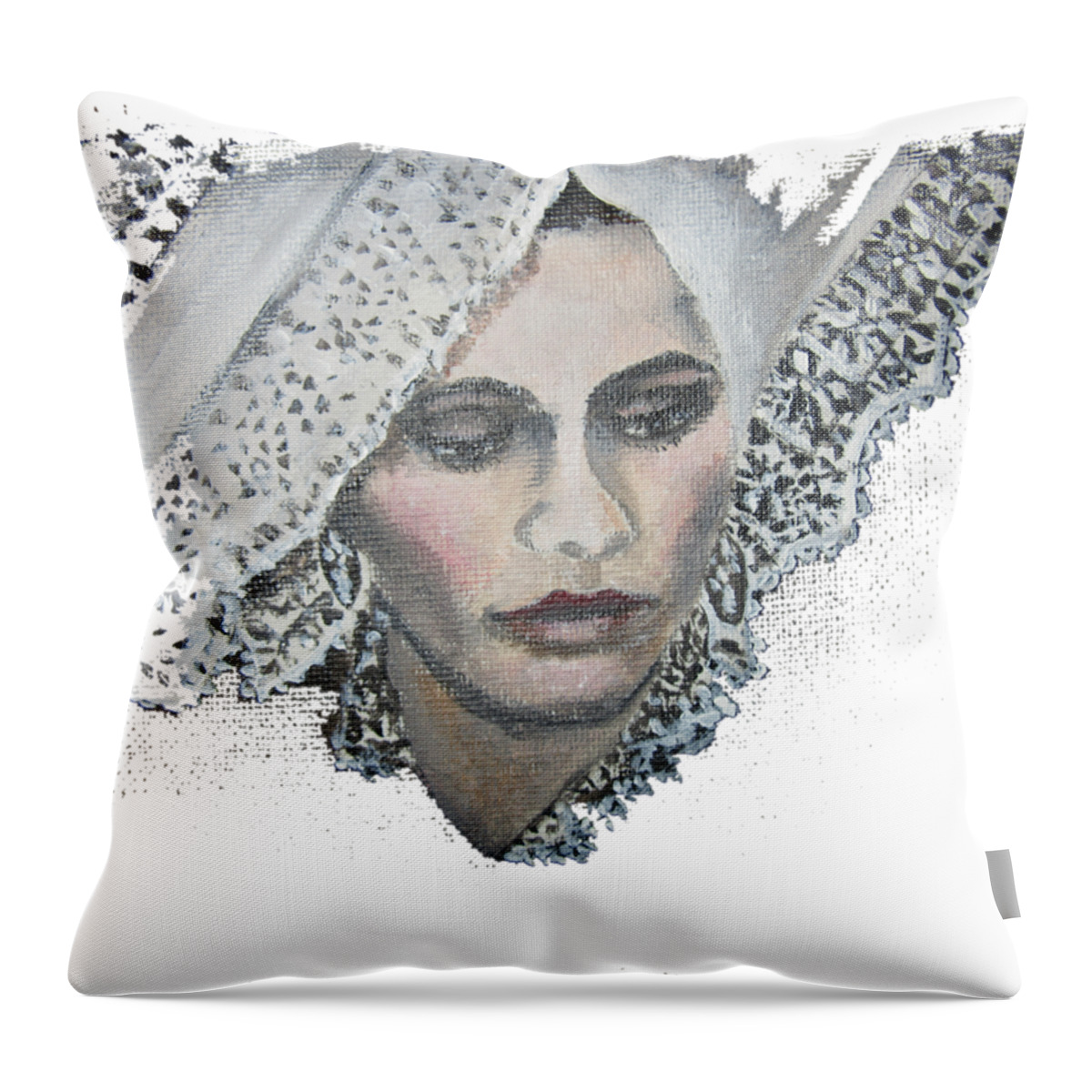 Lace Throw Pillow featuring the painting Lace transparent by Vesna Martinjak