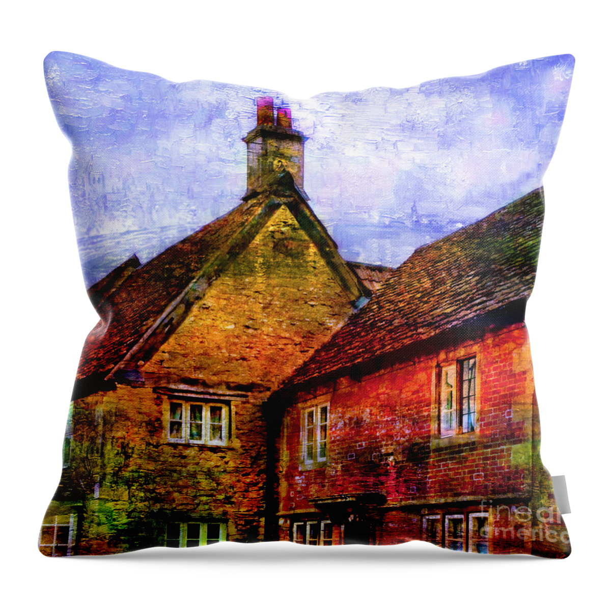 Lacock Throw Pillow featuring the photograph Lacock Village, Wiltshire by Judi Bagwell