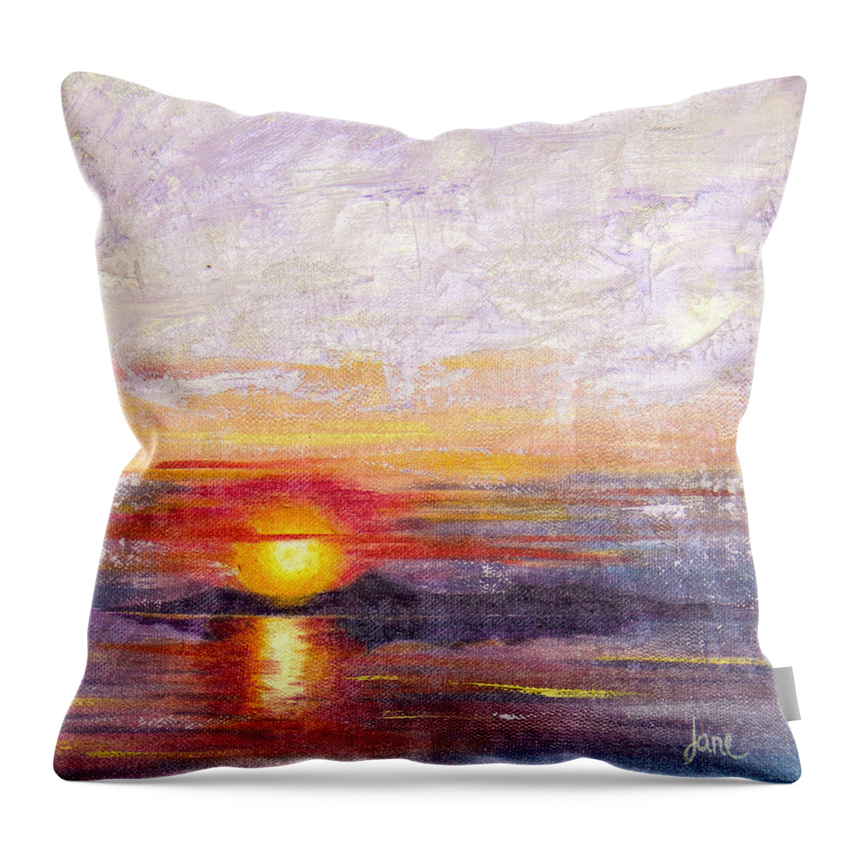 Great Salt Lake Throw Pillow featuring the painting Lacy by Nila Jane Autry