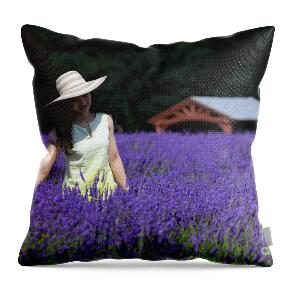Lady In Lavender Throw Pillow featuring the photograph Lady in Lavender by Julia Gavin