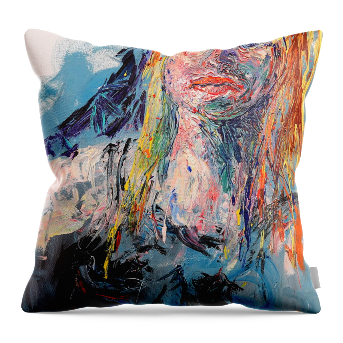 Portrait Throw Pillow featuring the painting Lady in the Shadow by Madeleine Shulman