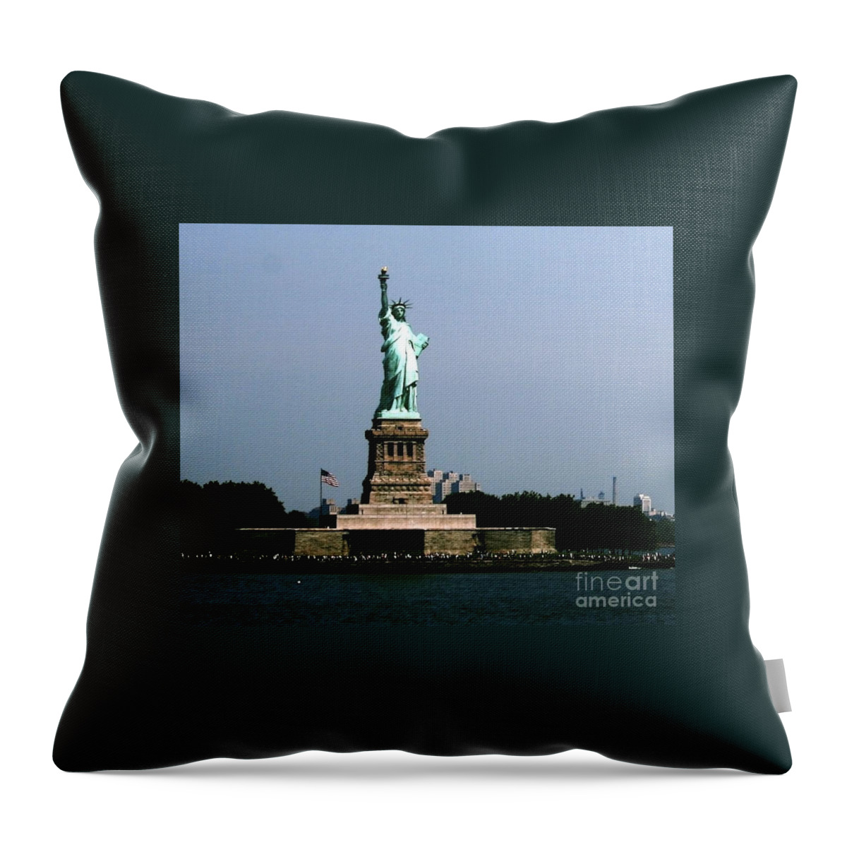 Statute Of Liberty Throw Pillow featuring the photograph Lady Liberty by Alice Terrill