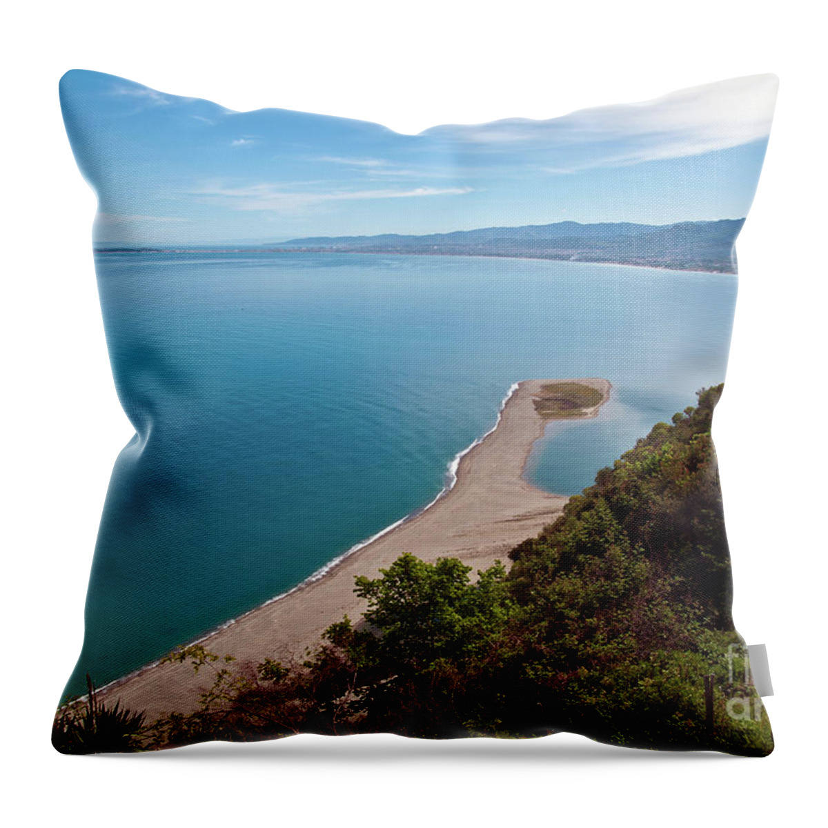 Lagoon Of Tindari Throw Pillow featuring the photograph Lagoon of Tindari on the Isle of Sicily by Silva Wischeropp