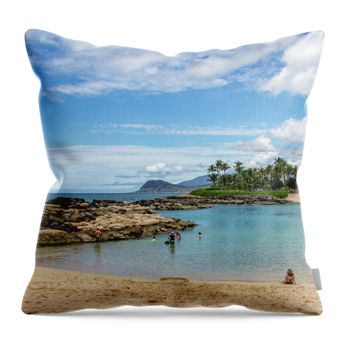 Man Made Disney Aluani Oahu Ocean Throw Pillow featuring the photograph Lagoon by Shawn MacMeekin