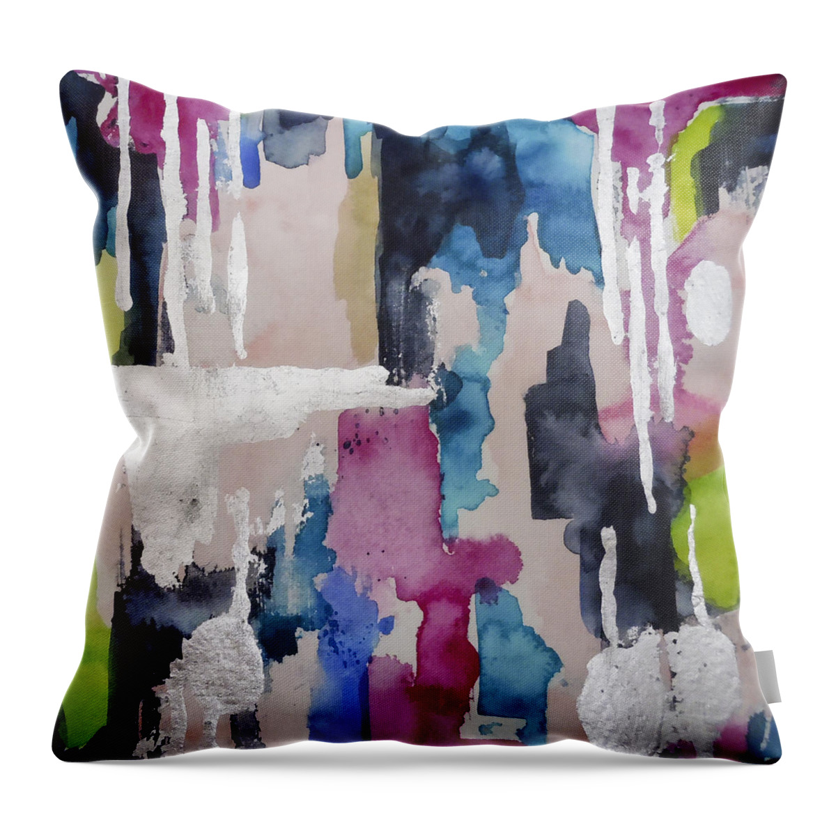 Art Print Throw Pillow featuring the painting Lagoon Swoon No2 by Roleen Senic