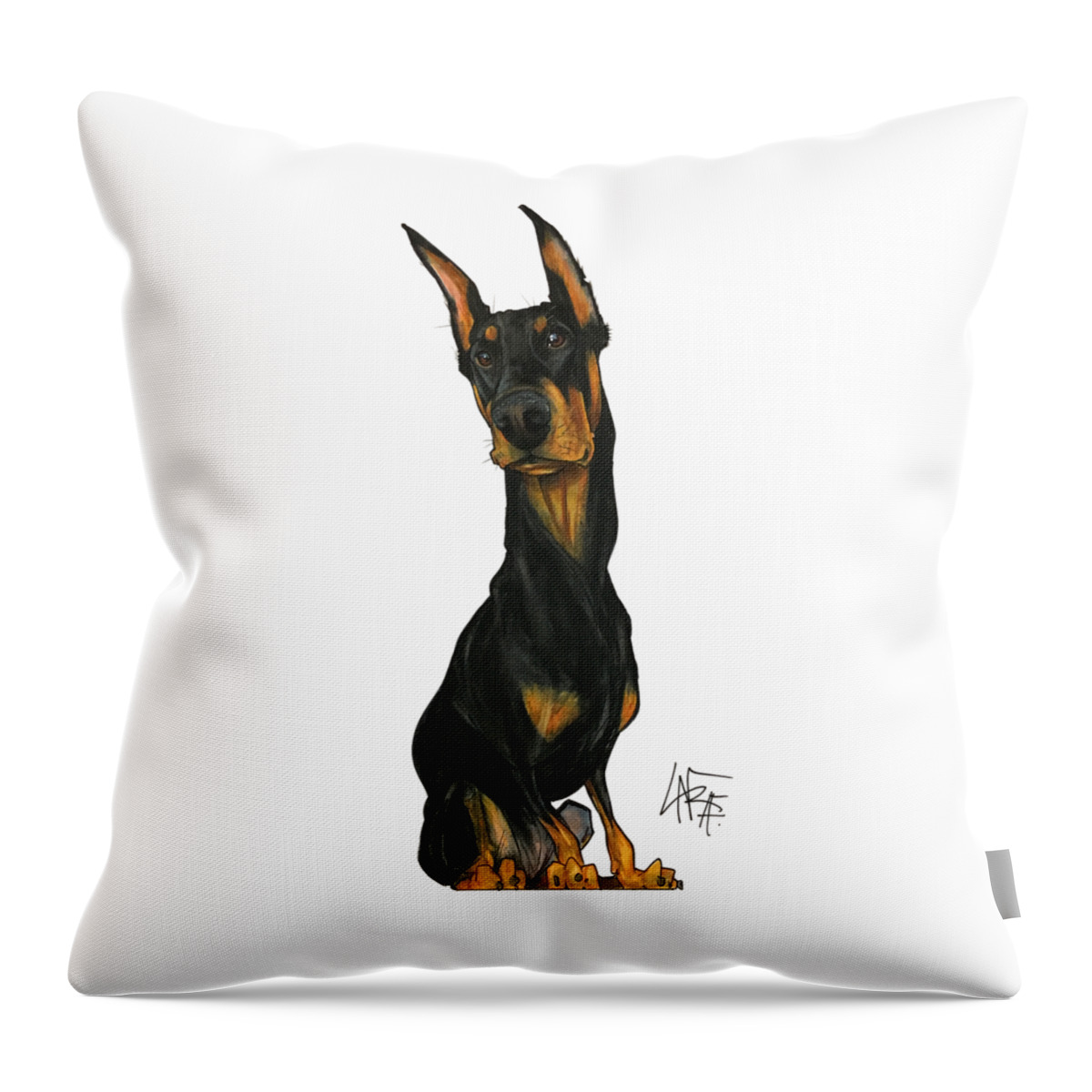 Pet Portrait Throw Pillow featuring the drawing Lainhart 3200 by John LaFree