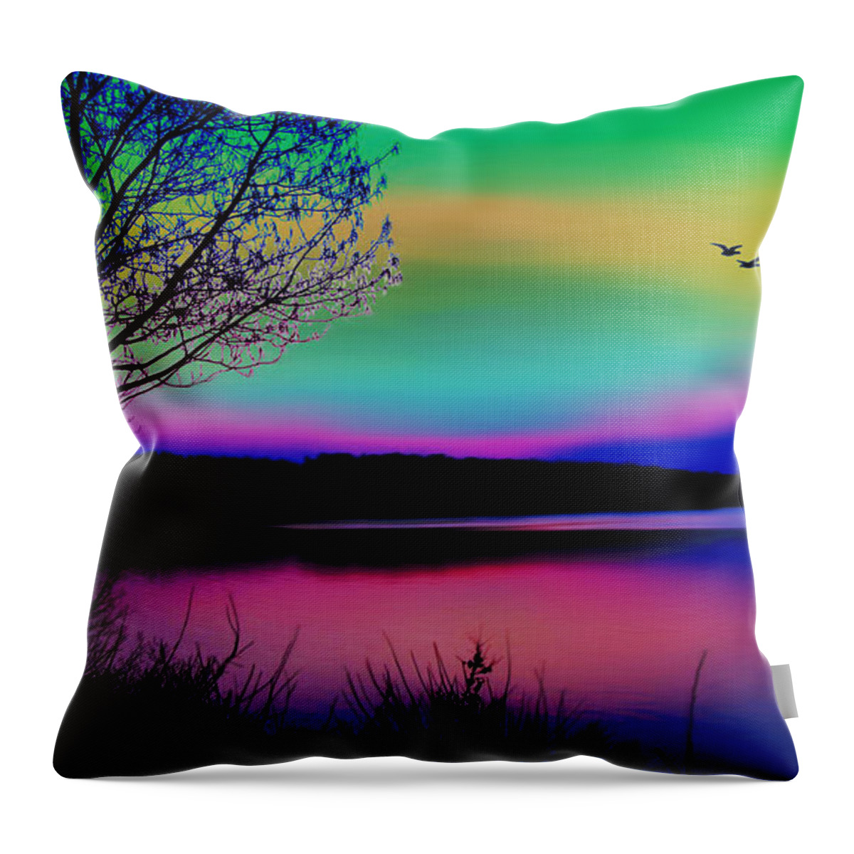 Water Throw Pillow featuring the digital art Lake 4 by Gregory Murray