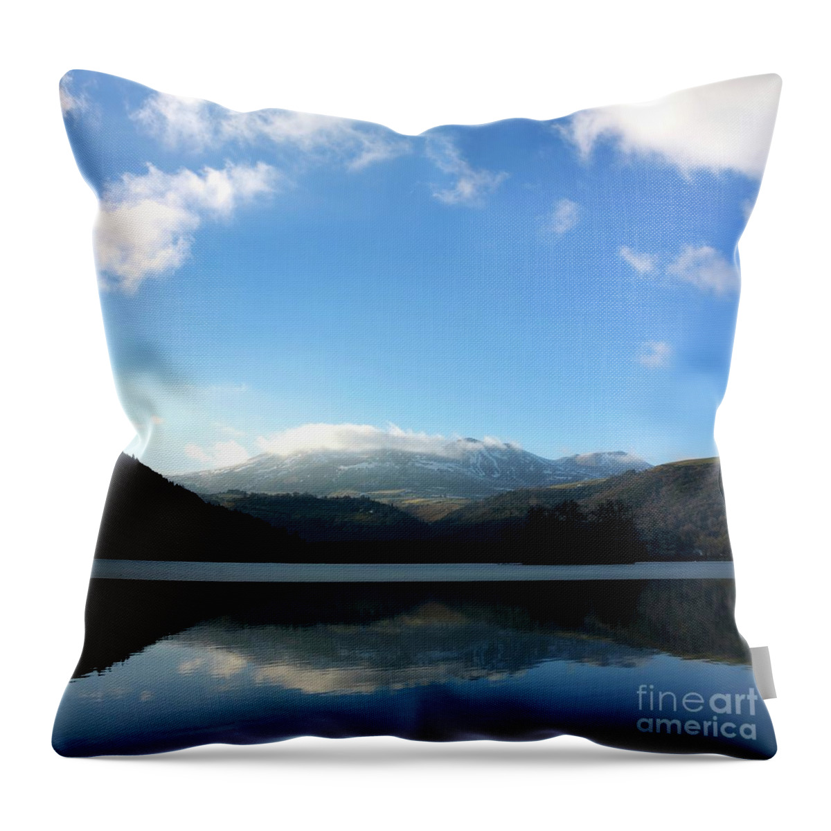 Auvergne Throw Pillow featuring the photograph Lake in Auvergne by Bernard Jaubert