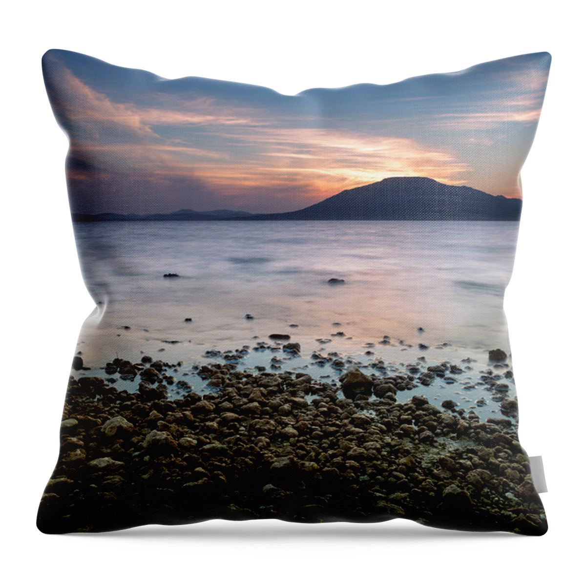 Sunset Throw Pillow featuring the photograph Lake Lawtonka IV by Ricky Barnard