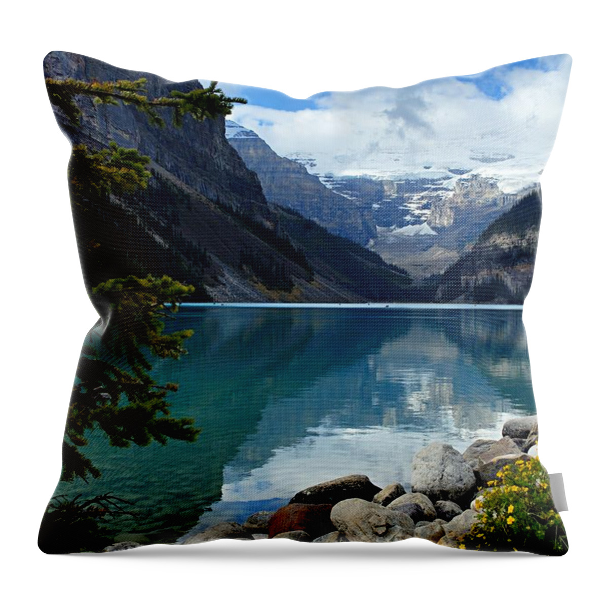 Lake Louise Throw Pillow featuring the photograph Lake Louise 2 by Larry Ricker