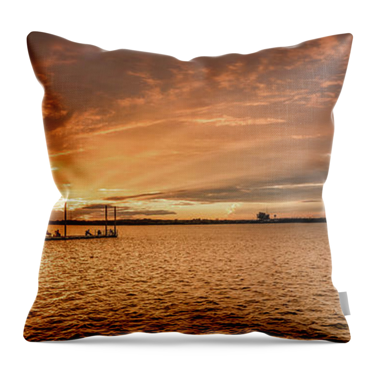 Sunset Throw Pillow featuring the photograph Lake Sunset by Robert Bellomy