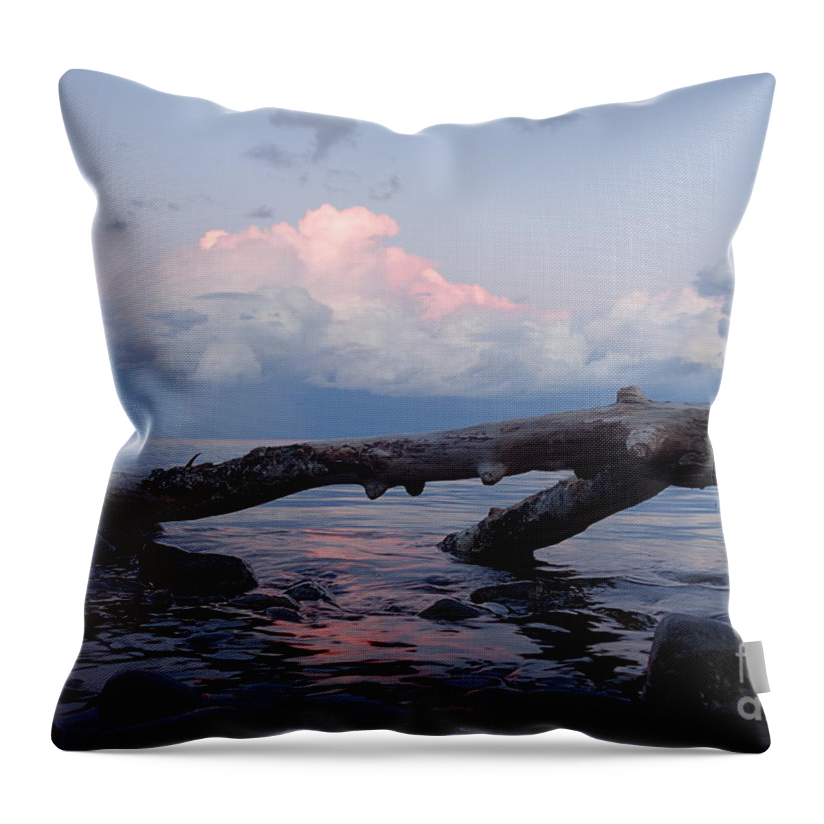 Lake Superior Throw Pillow featuring the photograph Lake Superior Sundown by Sandra Updyke
