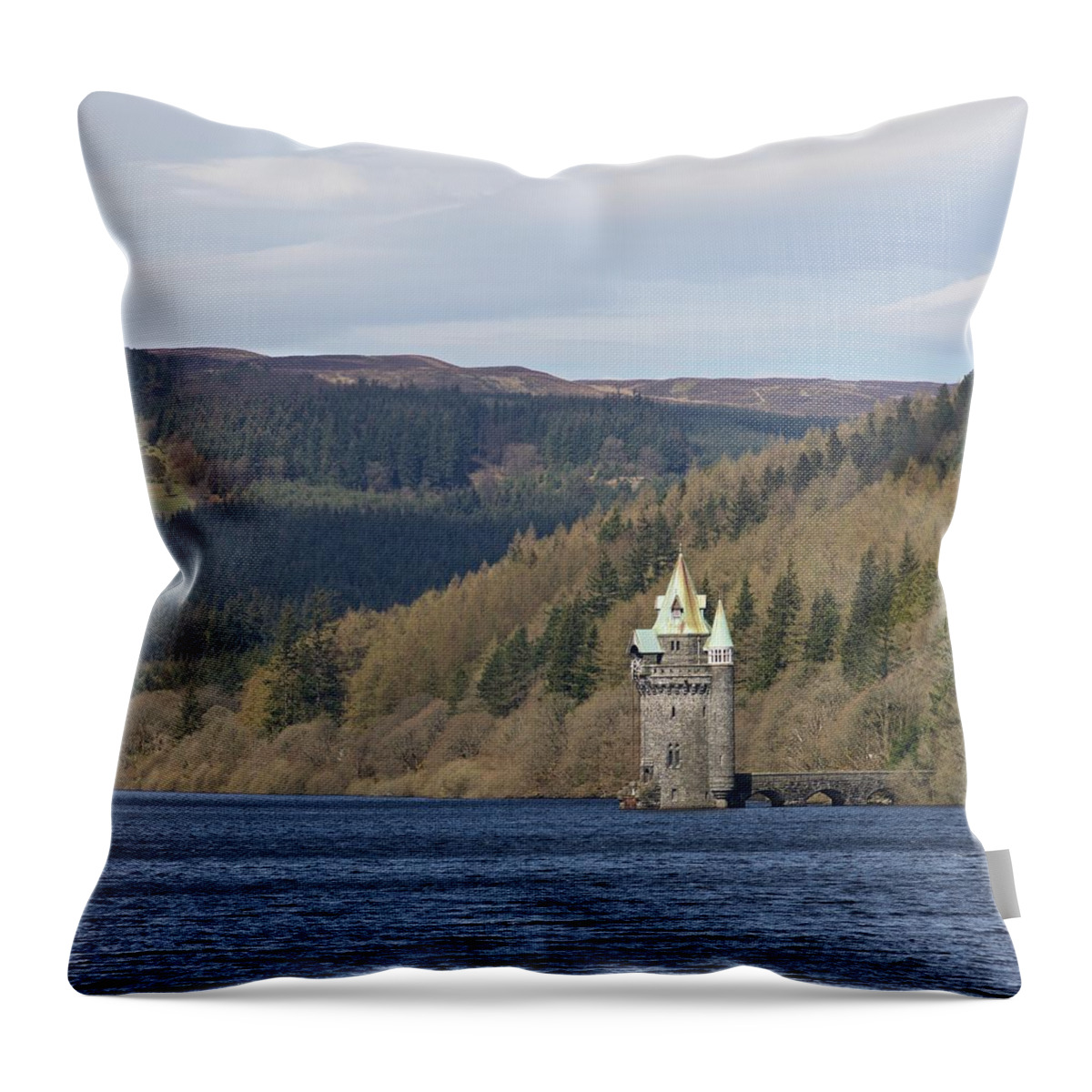 Castle Throw Pillow featuring the photograph Lake Vyrnwy by Stephen Taylor