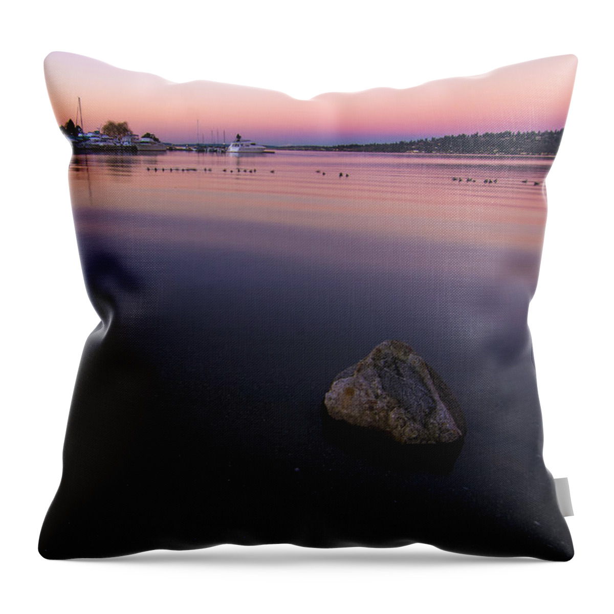 Seattle Throw Pillow featuring the photograph Lake Washington Sunset by Matt McDonald