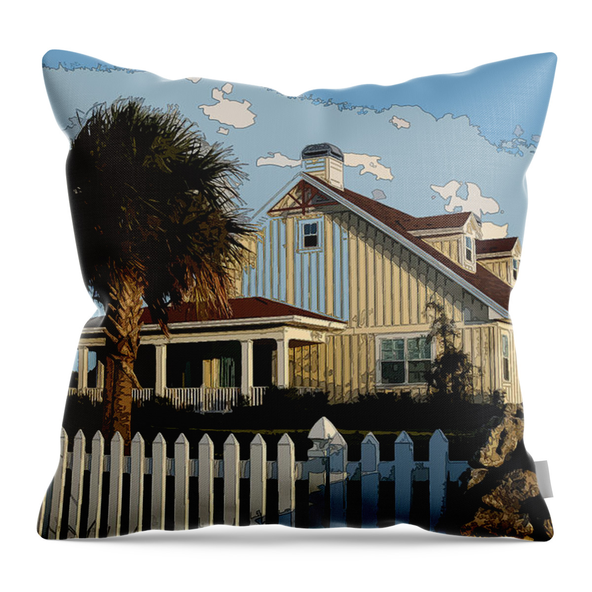 Architecture Throw Pillow featuring the photograph Lakeside Cottage by James Rentz