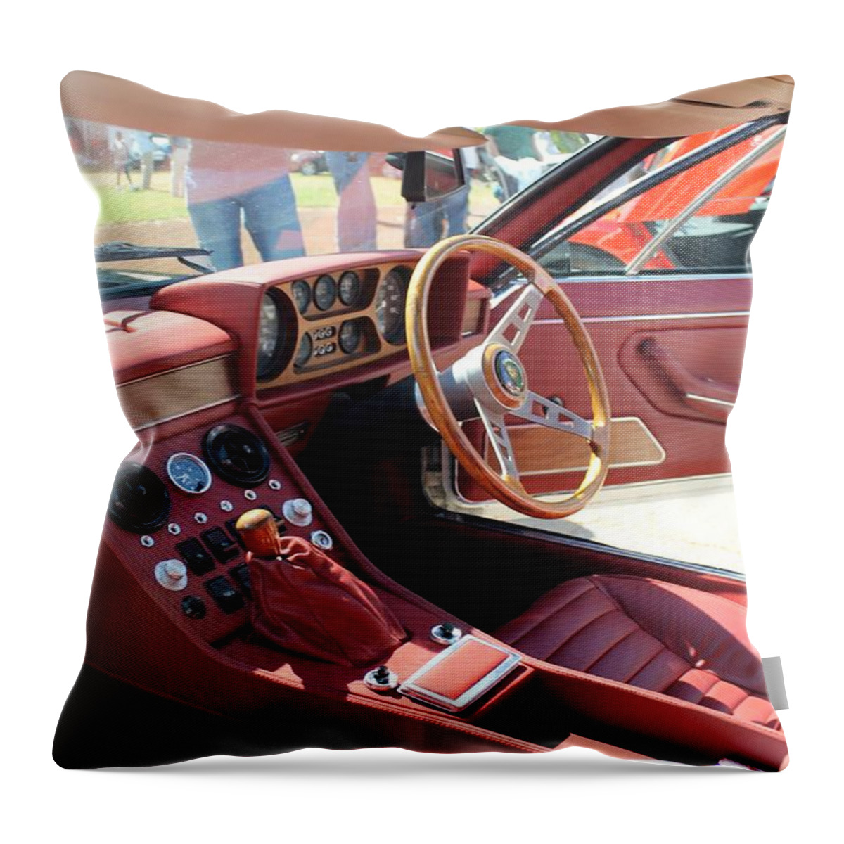 Lamborghini Throw Pillow featuring the photograph Lamborghini Espada Series 2 interior by Anthony Croke