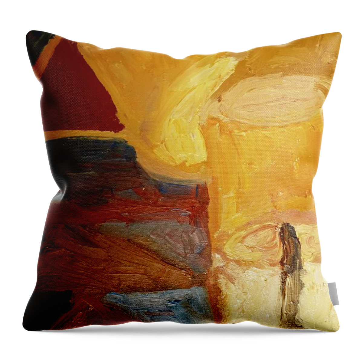 Lamps Throw Pillow featuring the painting Lamps in Color by Shea Holliman