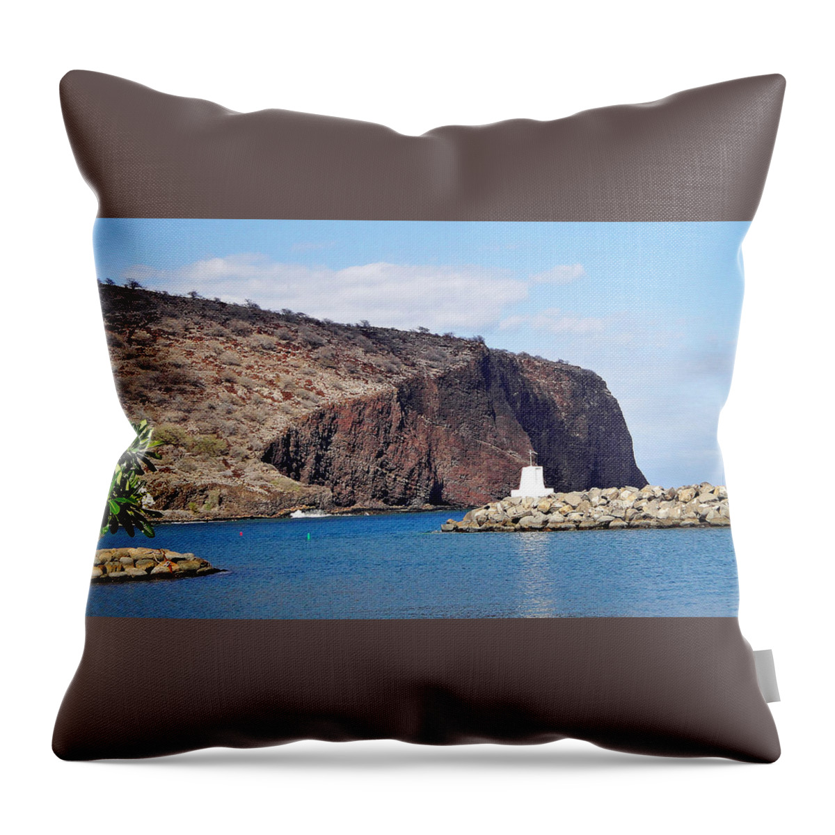 Lanai Throw Pillow featuring the photograph Lanai Harbor by Robert Meyers-Lussier