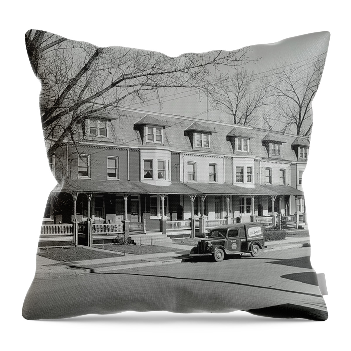 Antique Throw Pillow featuring the photograph Lancaster Pennsylvania 1936 by Mountain Dreams