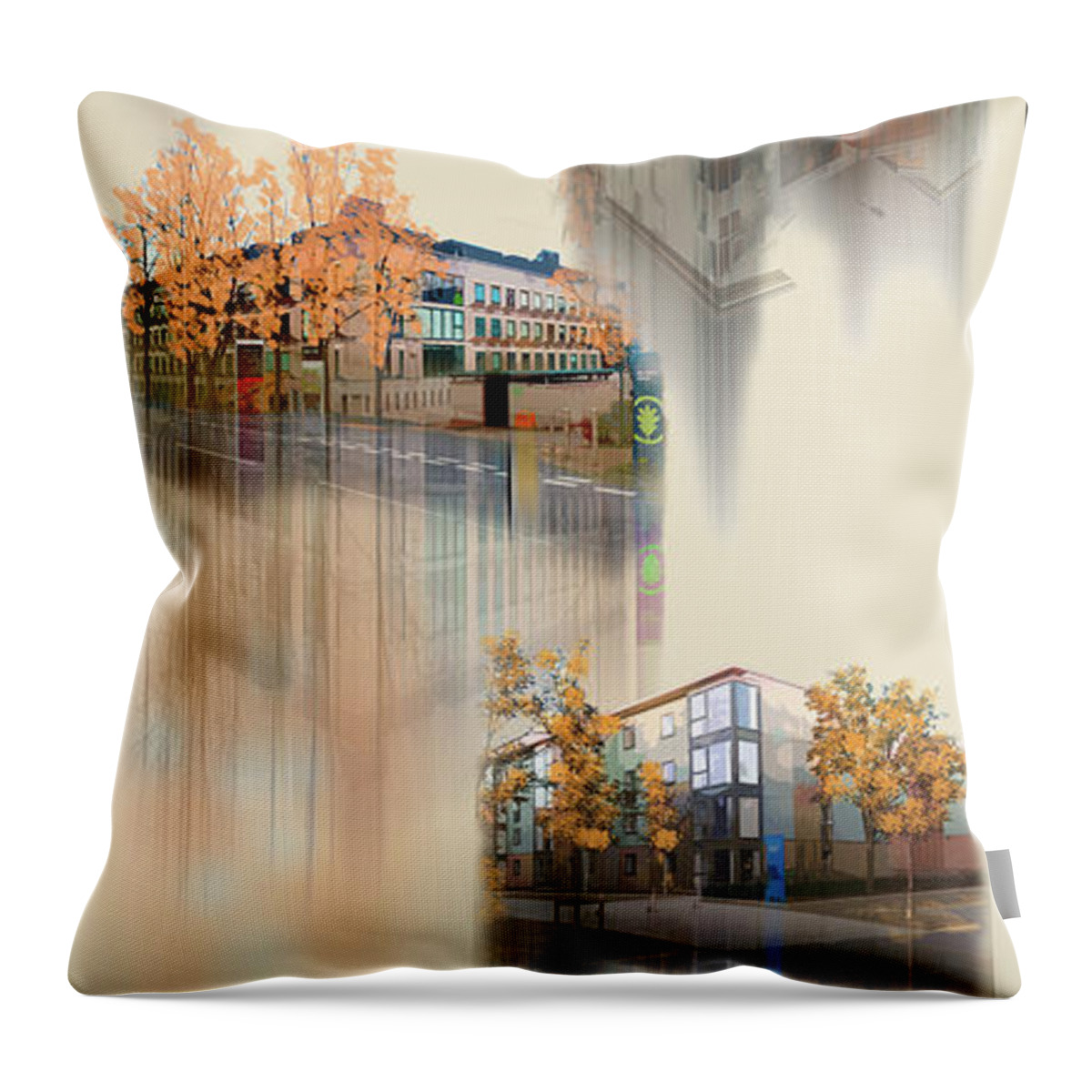 Lancaster Throw Pillow featuring the digital art Lancaster University Montage by Joe Tamassy