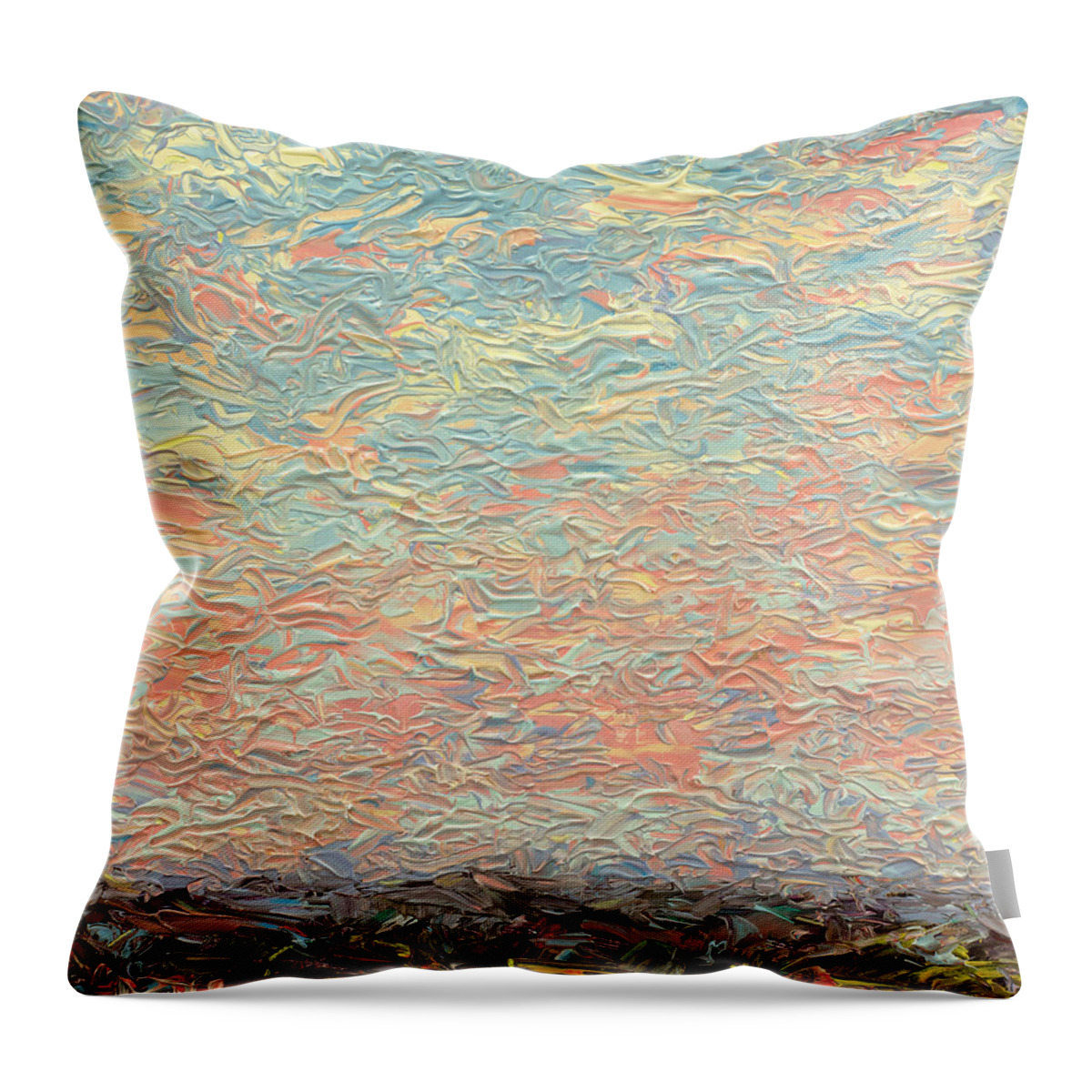 Landscape Throw Pillow featuring the painting Land and Sky 3 by James W Johnson