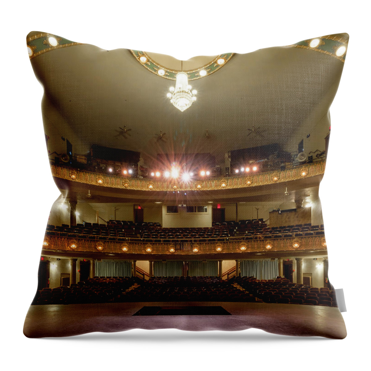 Landers Theatre Throw Pillow featuring the photograph Landers Theatre by Allin Sorenson