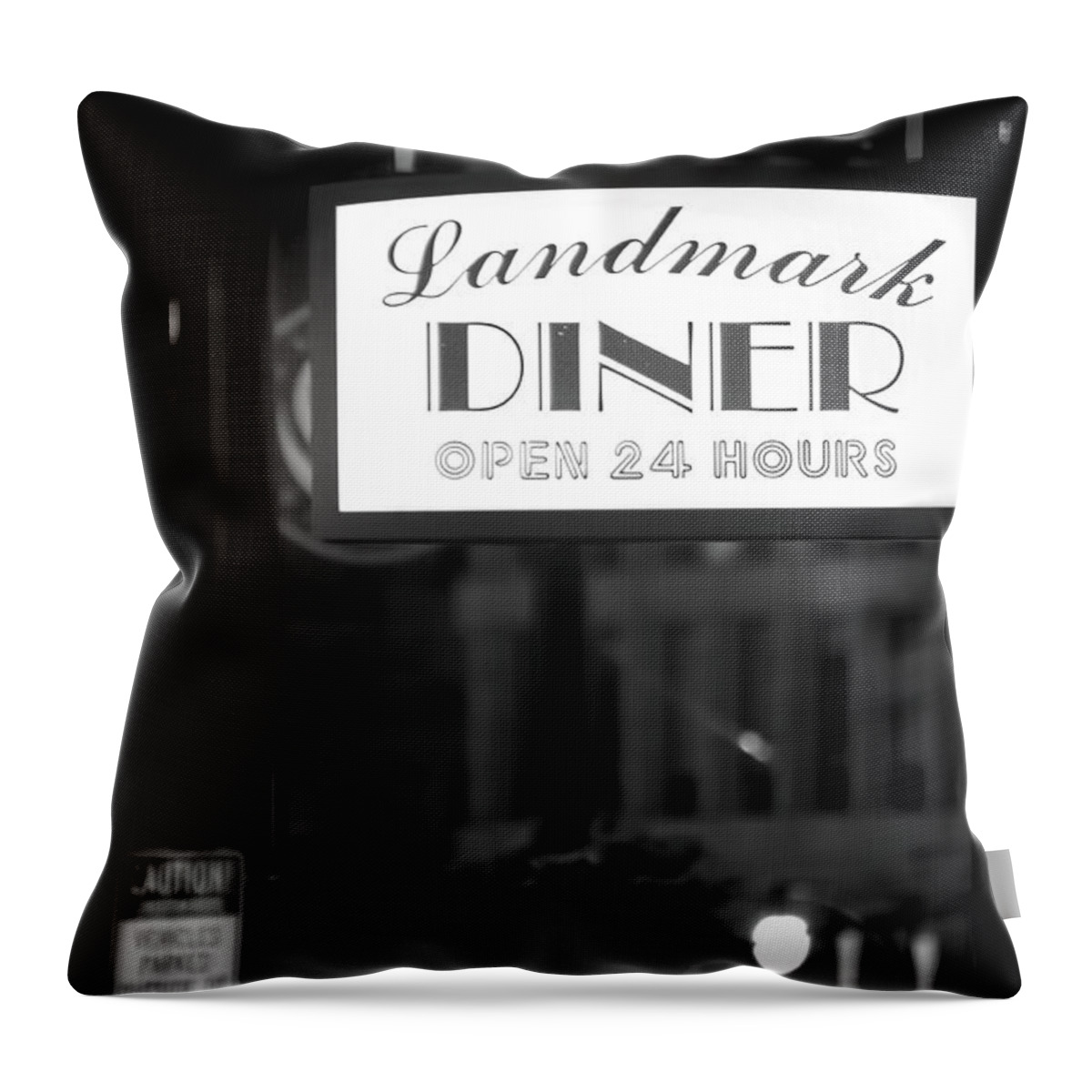Landmark Diner Throw Pillow featuring the photograph Landmark Diner by Mark Andrew Thomas