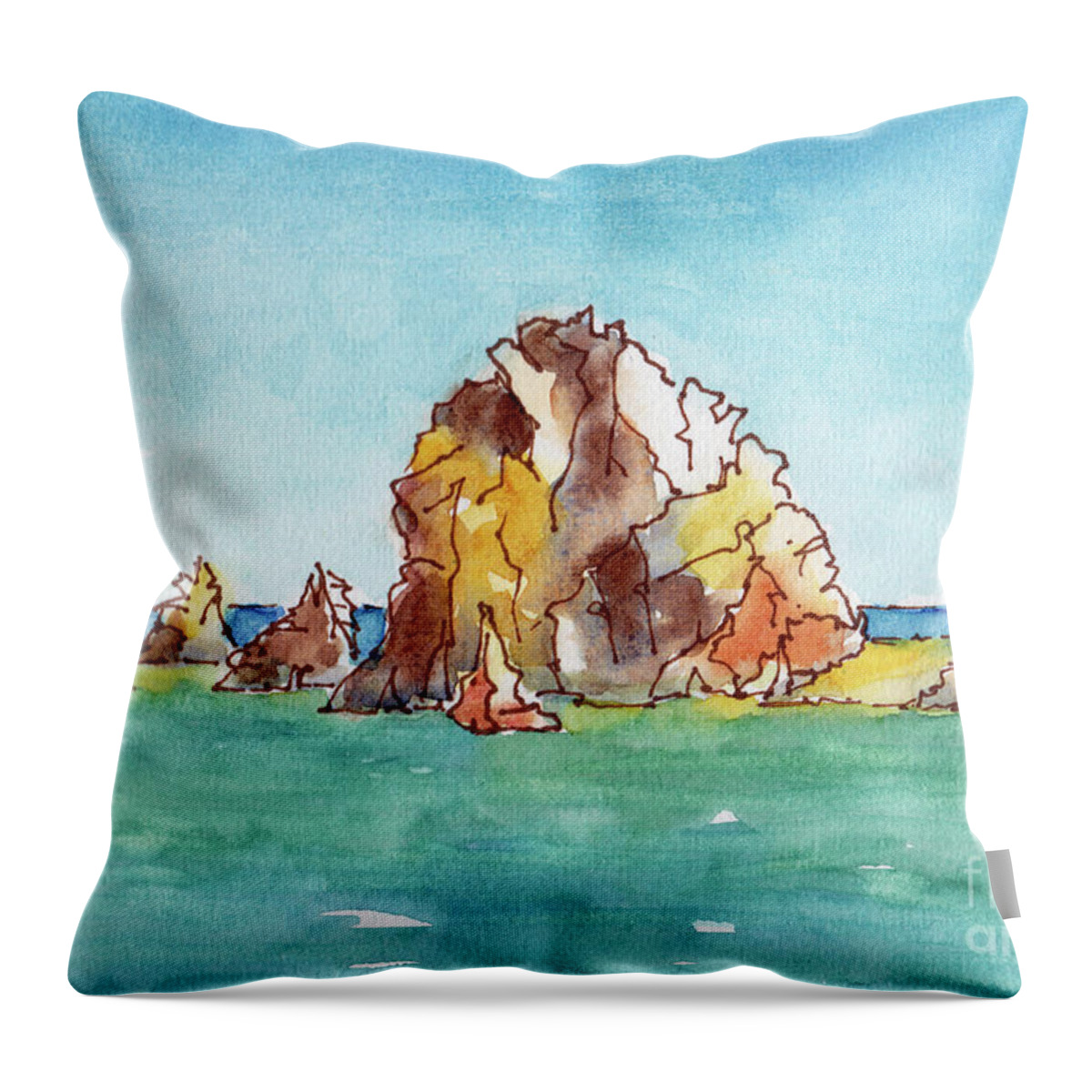Impressionism Throw Pillow featuring the painting Lands End Cabo San Lucas Mexico by Pat Katz