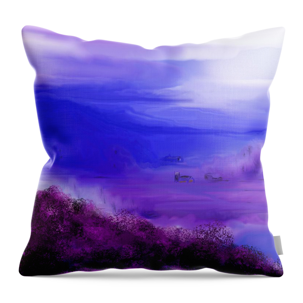 Fine Art Throw Pillow featuring the digital art Landscape 081610 by David Lane