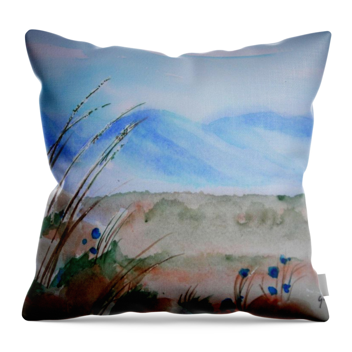 Landscape Throw Pillow featuring the painting Landscape by Gloria Dietz-Kiebron