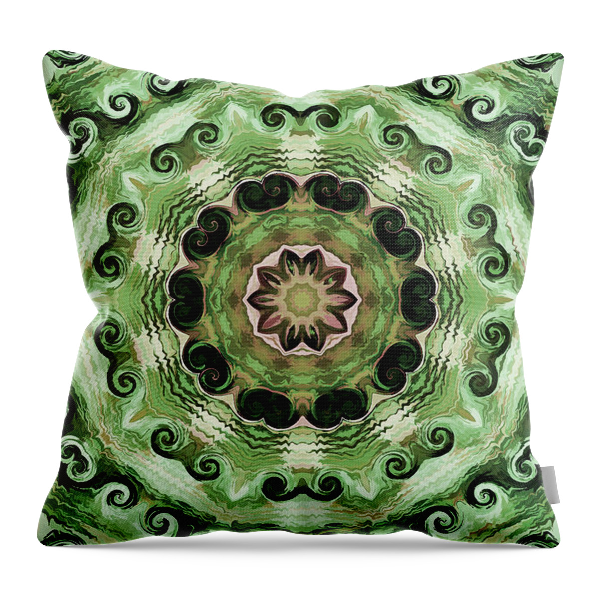 Mandala Art Throw Pillow featuring the painting Landscape by Jeelan Clark
