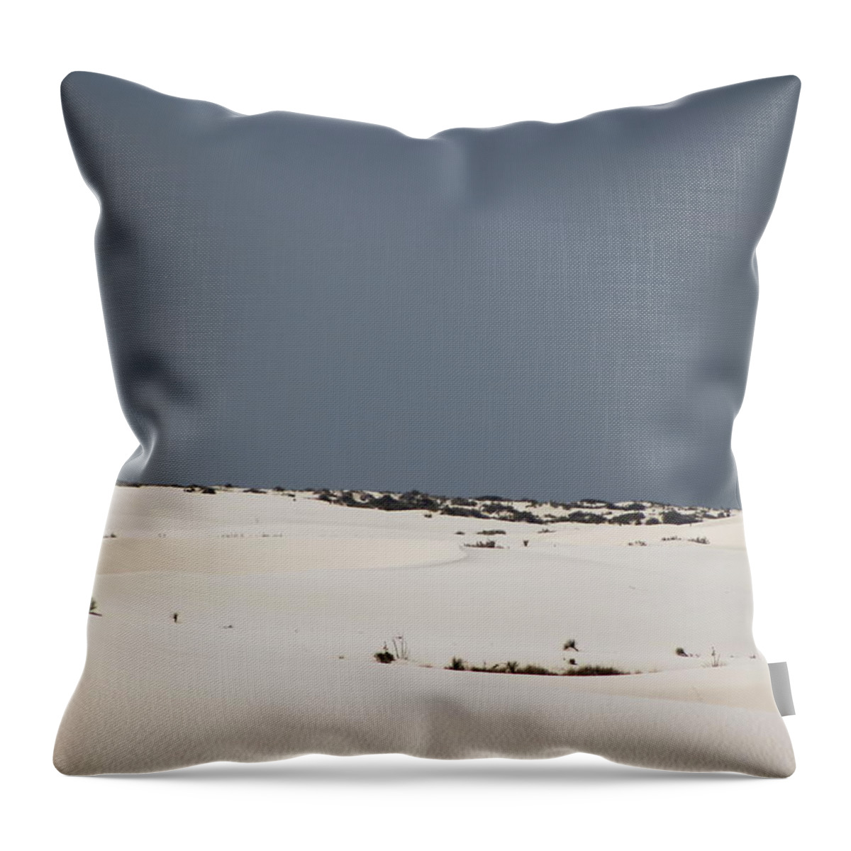 Layers Of Gypsum Sand Throw Pillow featuring the photograph Landscapes of White Sands 5 by Colleen Cornelius