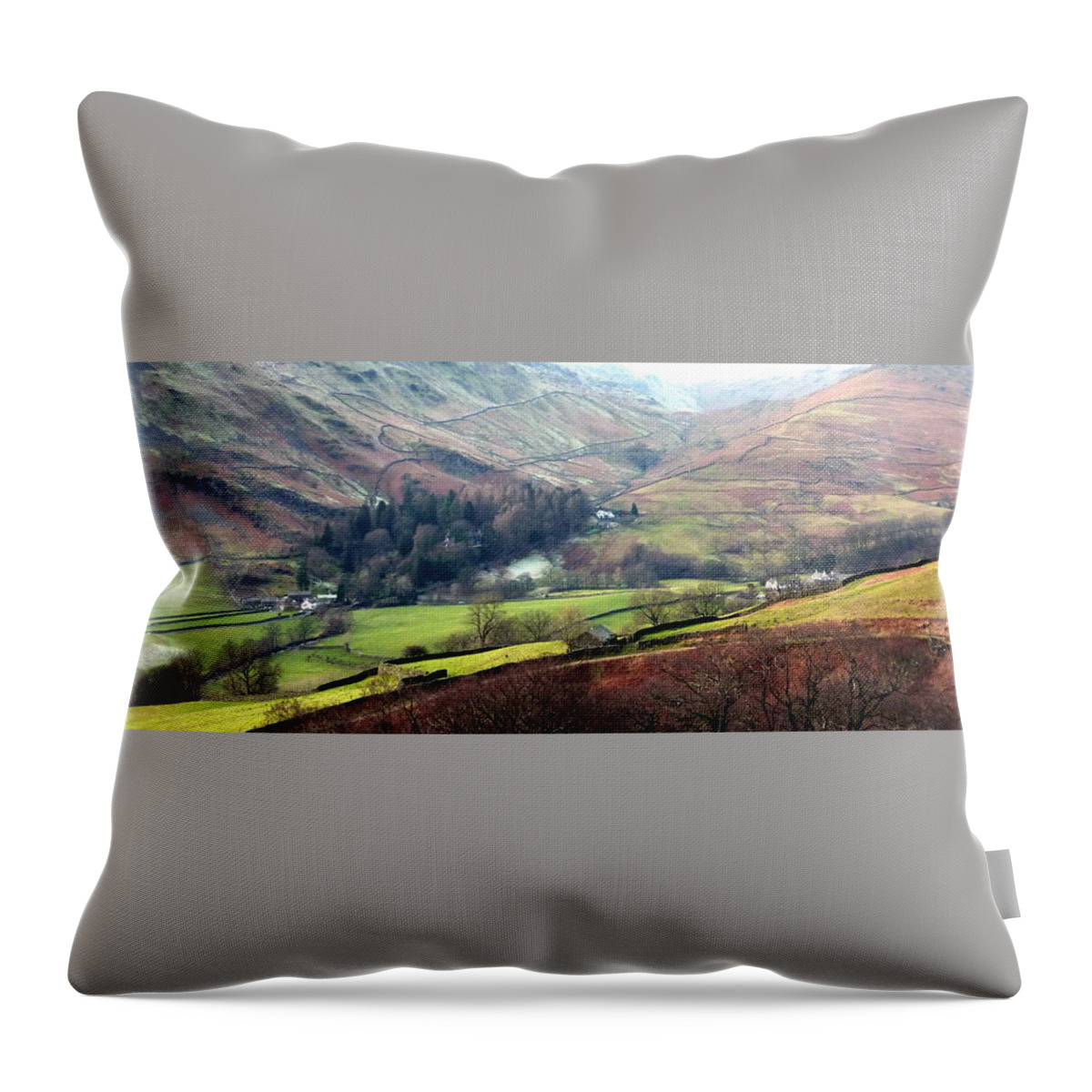 Langdale Throw Pillow featuring the photograph Langdale Valley by Lukasz Ryszka