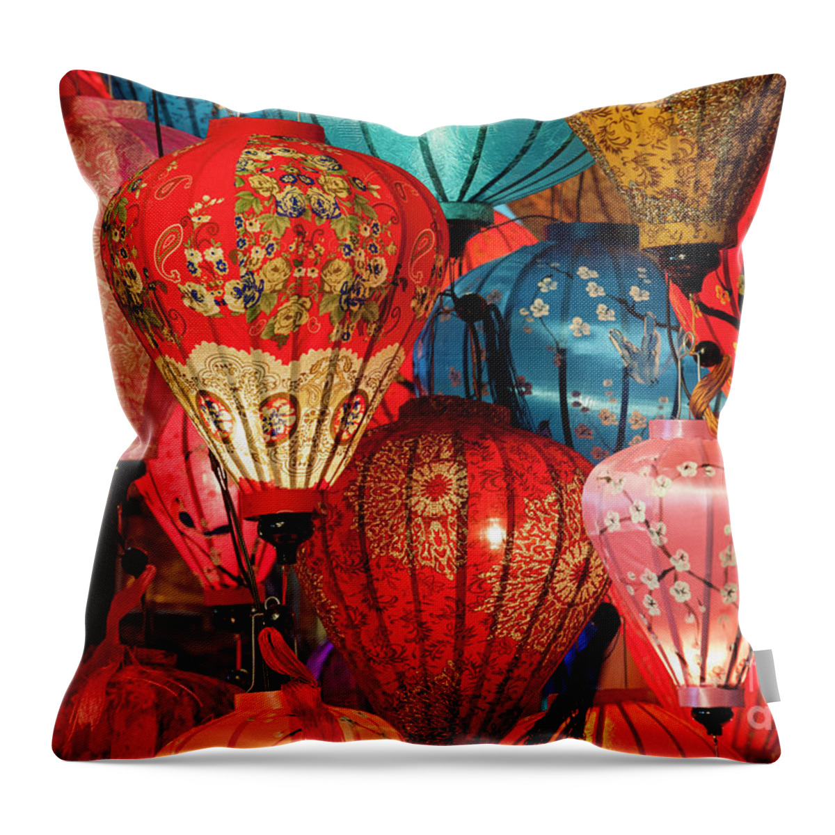 Hoi An Throw Pillow featuring the photograph Lanterns by Timm Chapman