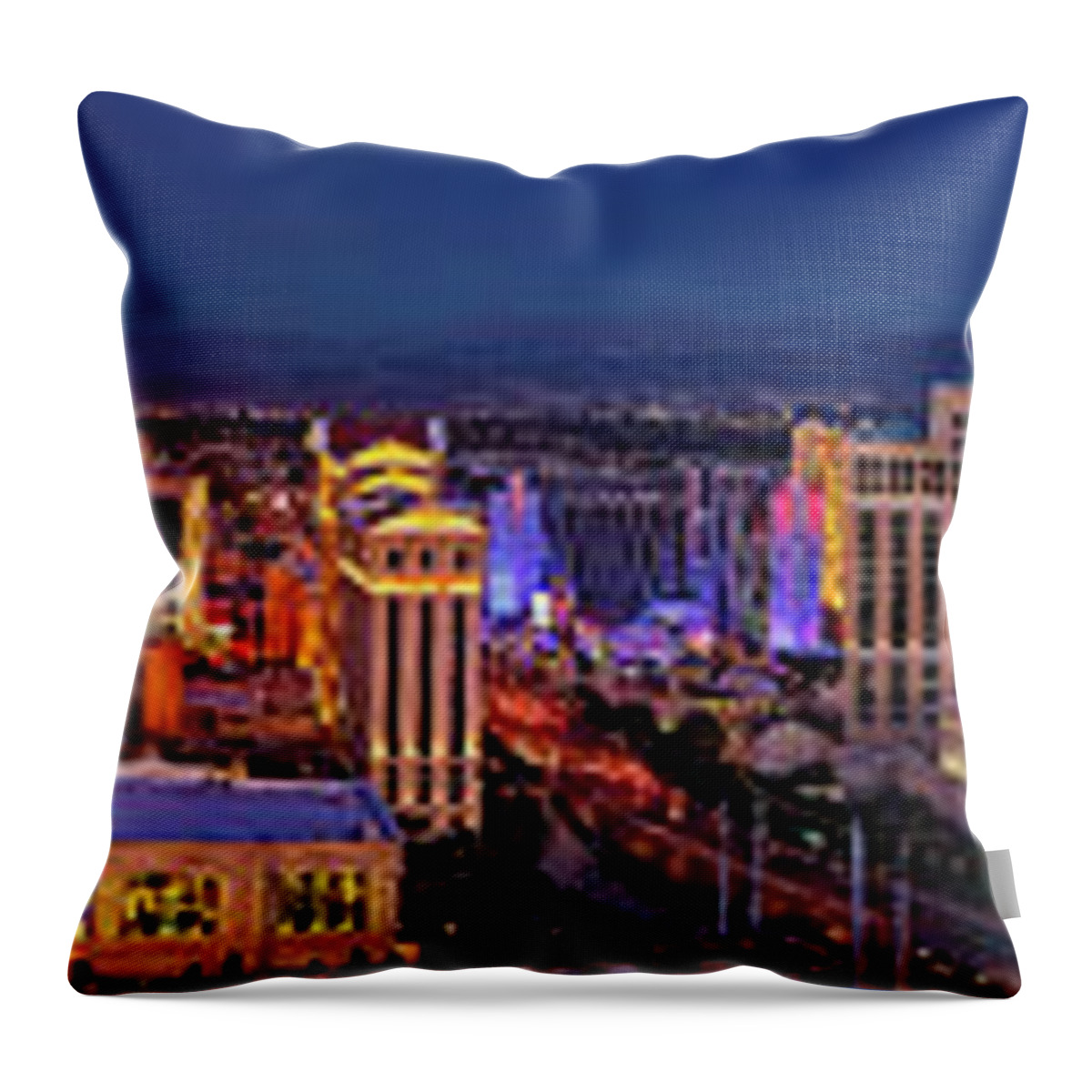 Las Vegas Throw Pillow featuring the photograph Las Vegas Panoramic Aerial View by Susan Candelario