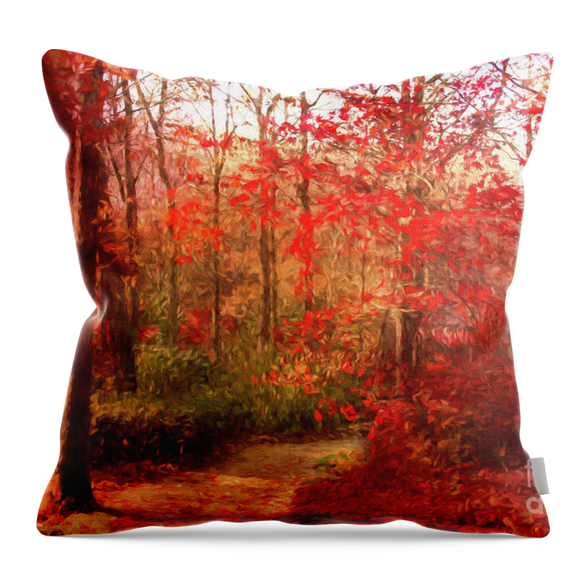 Japanese Gardens Throw Pillow featuring the photograph Last color of Fall by Geraldine DeBoer