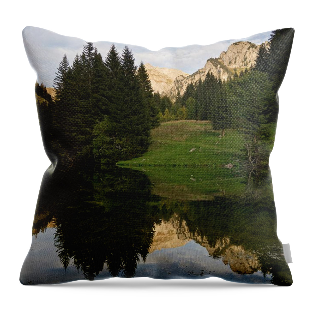 Lac De Fontaine Throw Pillow featuring the photograph Last Light at Lac De Fontaine by Stephen Taylor