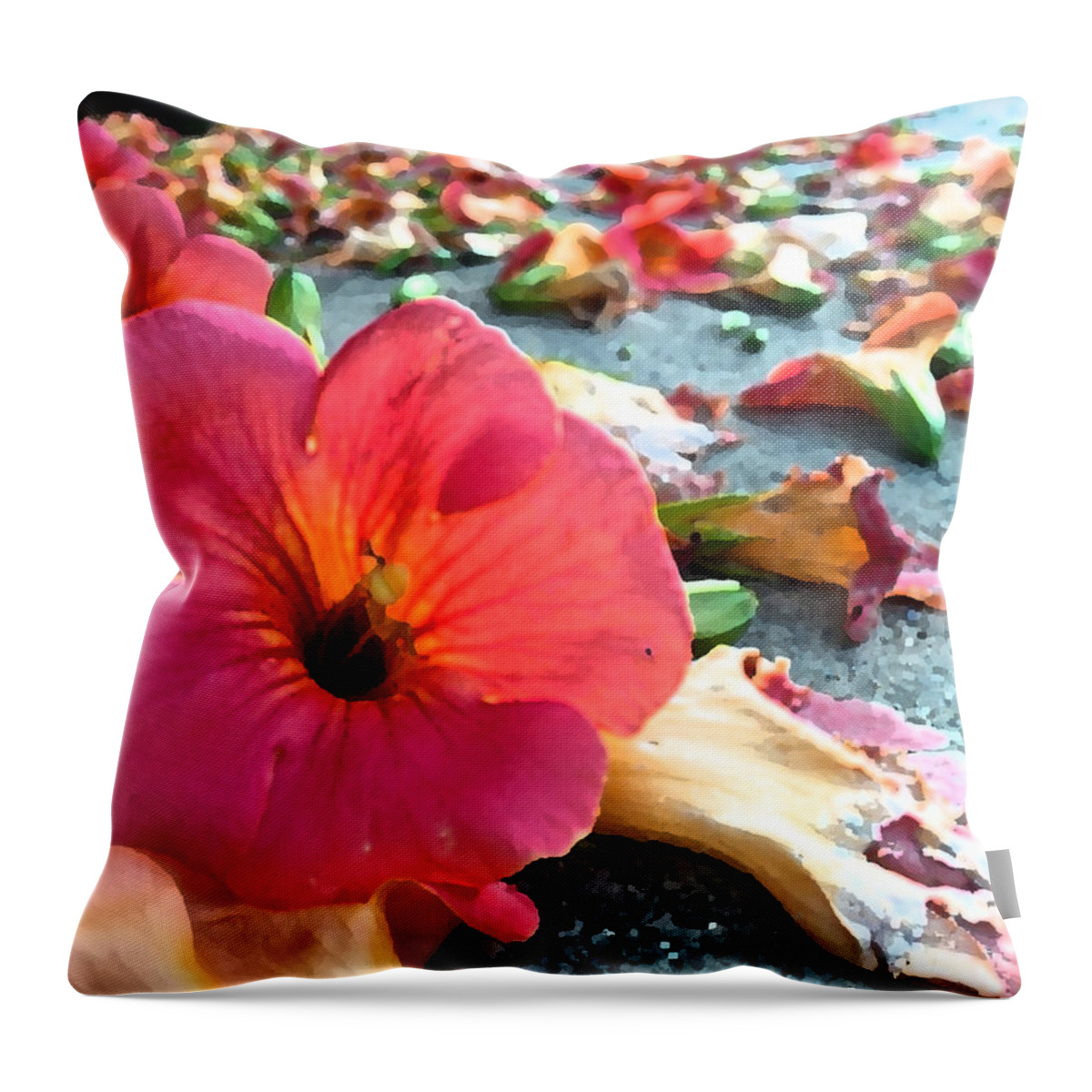 Flowers Throw Pillow featuring the photograph After rain by Wonju Hulse